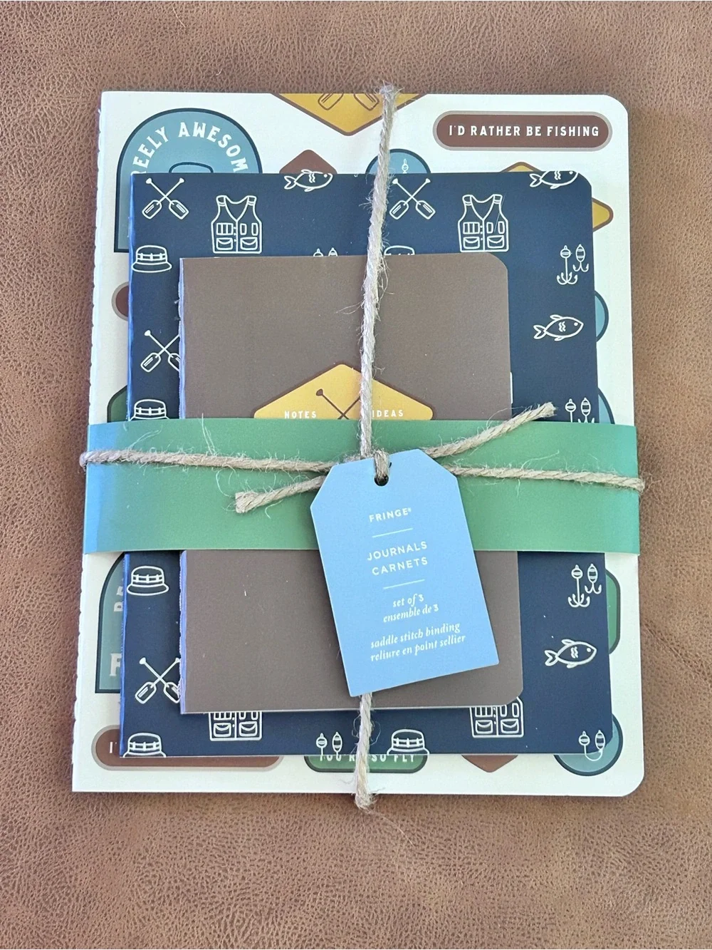 Dad Gift Set Fishing Stationary NoteBook Journal Decor Fringe CBE Paperie